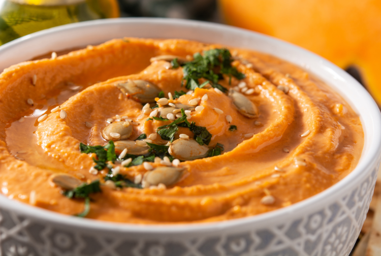 Pumpkin Hummus in a bowl