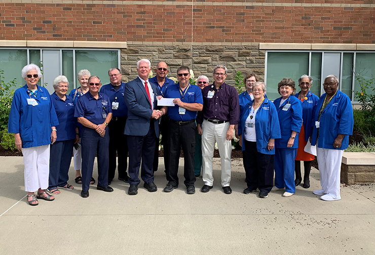 Members of VCU Health CMH Auxiliary presented a check to VCU Health CMH President Scott Burnette and Director of Marketing and Development Ken Kurz to complete their $225,000 pledge.