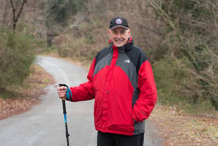 Bill Belanich on a walking trail