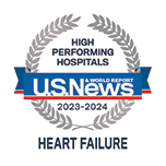 US News & World Report High Performing Hospitals 2023-2024 for Heart Failure