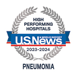 US News & World Report High Performing Hospitals 2023-2024 for Pneumonia