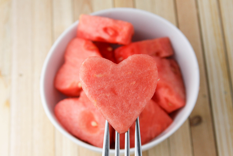 Heart-shaped watermelon 