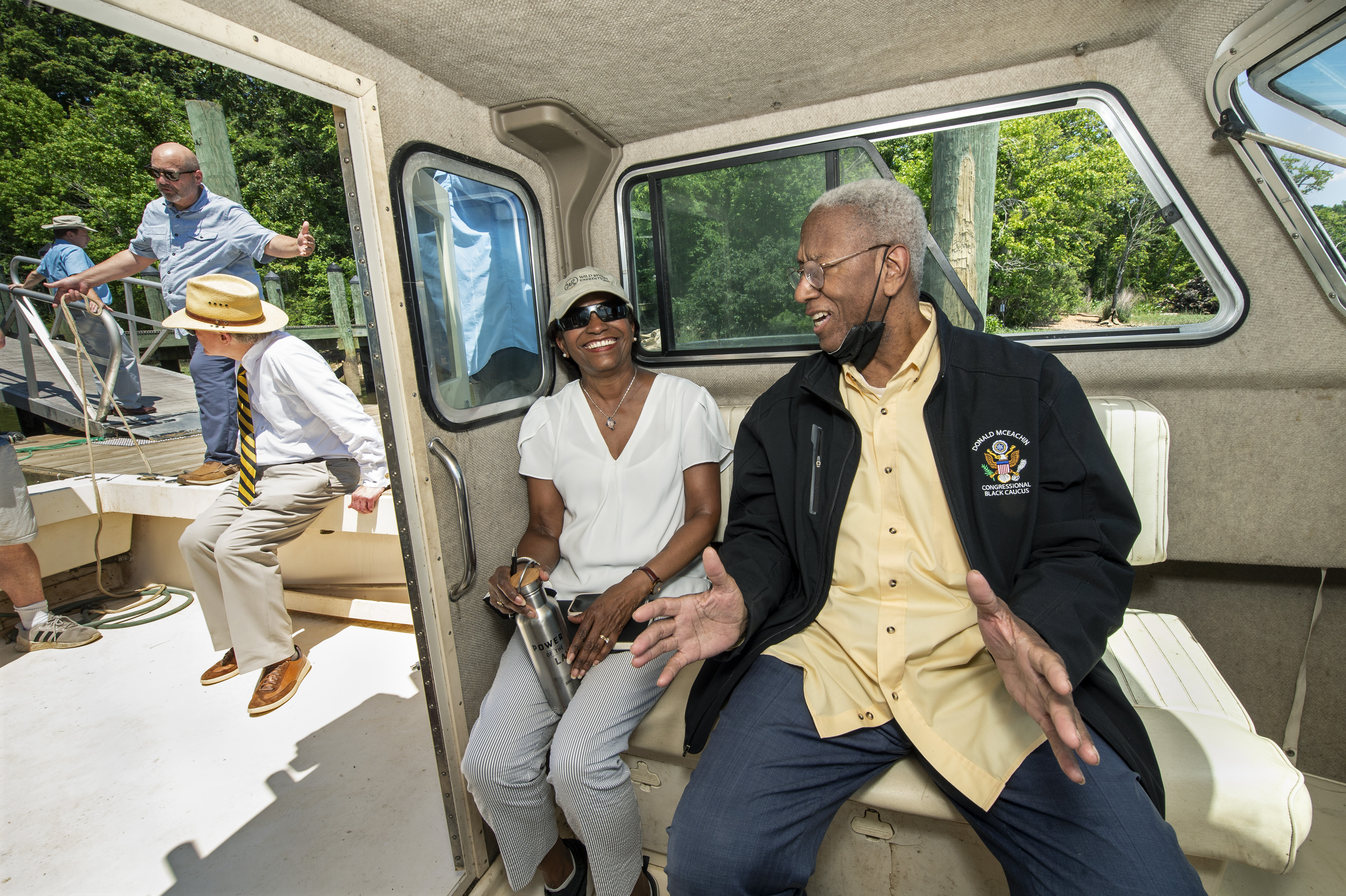 Rep. Donald McEachin on a tour of the VCU Rice Rivers Center with White House Council on Environmental Quality Chair Brenda Mallory 
