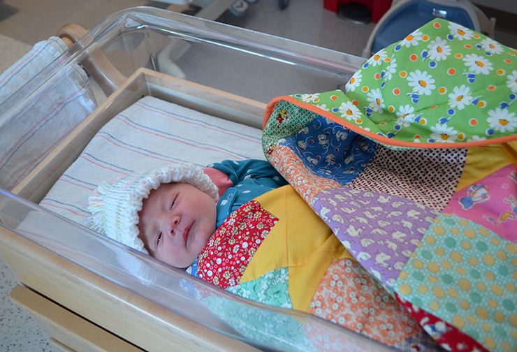 hat donated to newborn baby at CMH