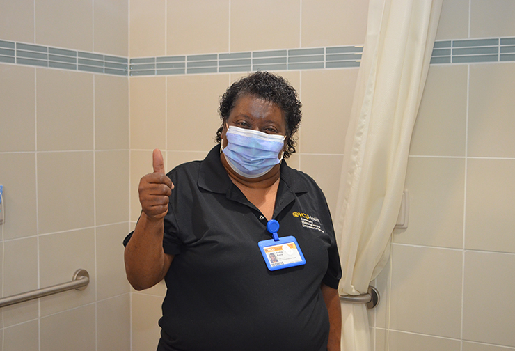 Bertha Evans is an EVS Supervisor who also works the first shift. She resides in South Hill and has been employed at VCU Health CMH for 20 years.