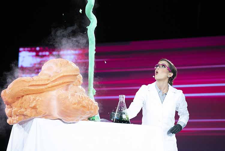 Camille Schrier completes in the Miss America pageant by conducting an "explosive" experiment.