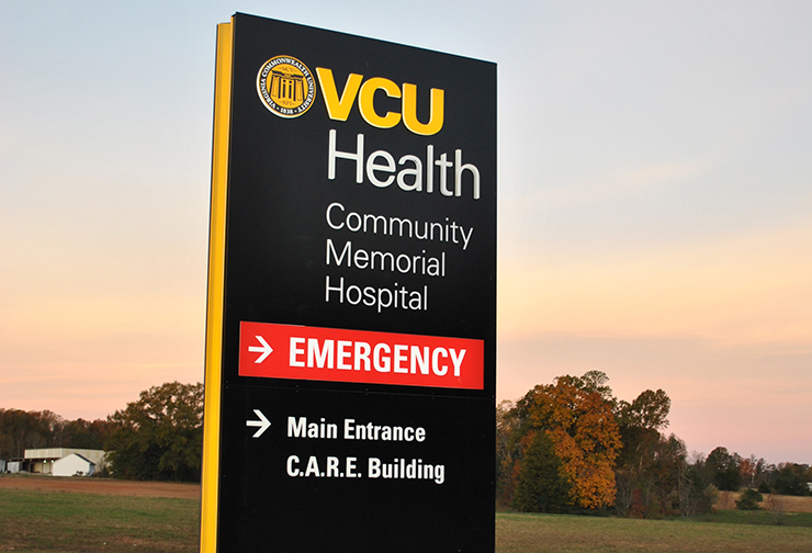 Emergency Room sign at VCU Health CMH