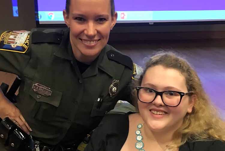 Kristen Mallory and officer Katelyn Stonnell