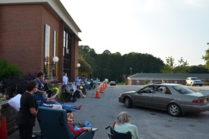 On September 2, 2020, The Hundley Center organized a family parade where the residents lined up outside with signs and family drove by in cars to wave to their loved ones.
