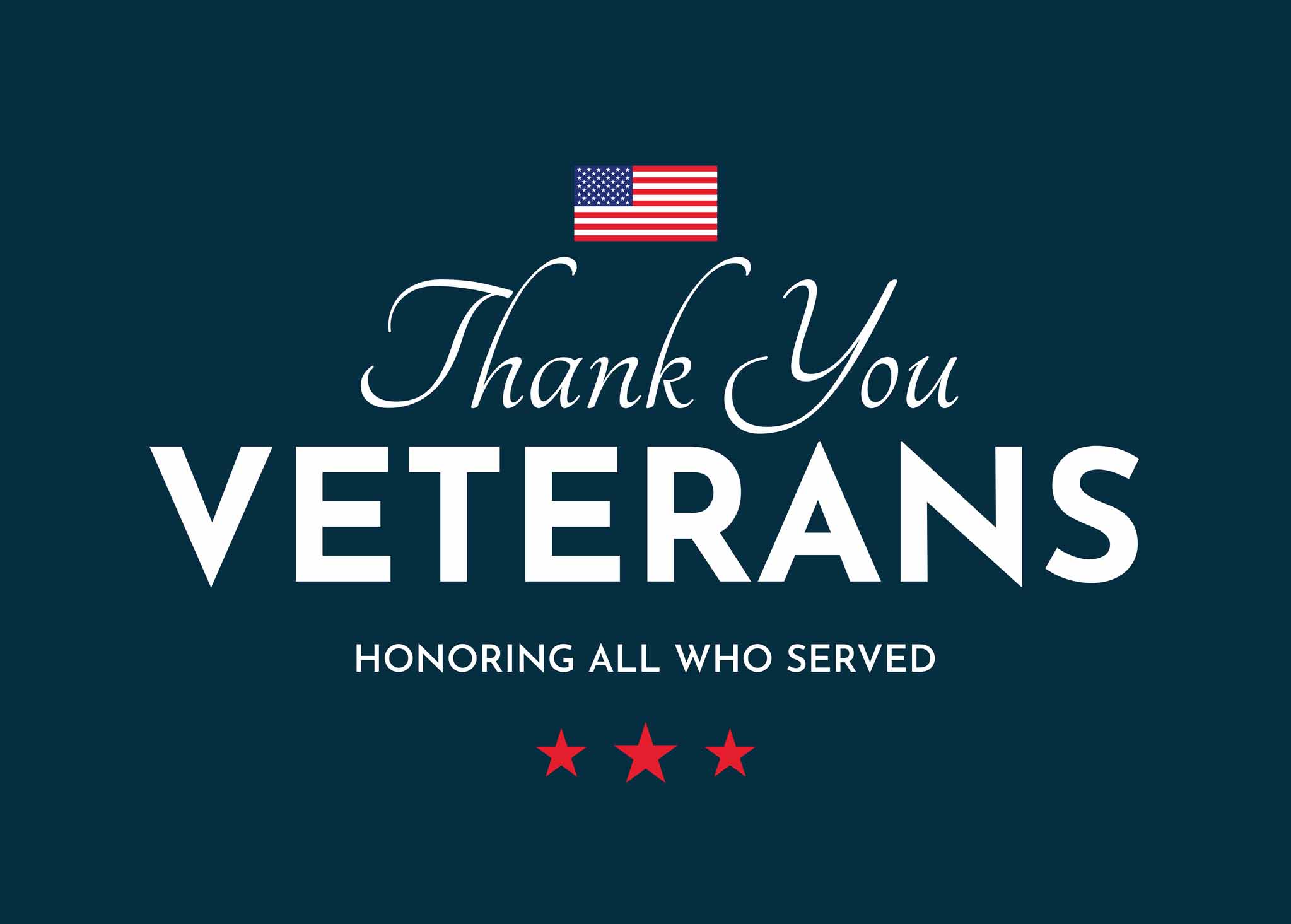 Text thanking veterans for their service on Veterans Day