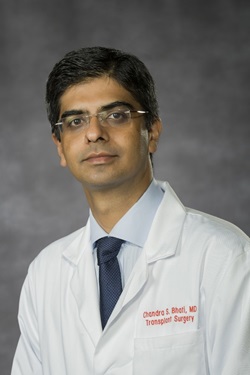 Chandra Bhati, M.D., performed the kidney implantation using the da Vinci Surgical System on June 19.