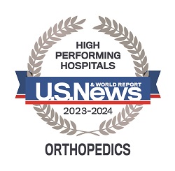 2023-2024 US News & World Report High-Performing Hospitals for Orthopedics badge