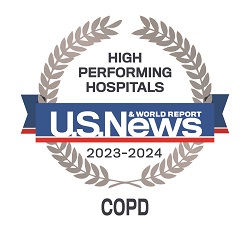 2023-2024 US News & World Report High Performing Hospitals for COPD badge