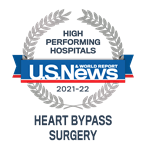 US News & World Report High Performing Hospital for Heart Bypass Surgery award badge