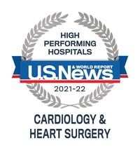 US News and World Report High Performing Hospitals 2021-22 in Cardiology and Heart Surgery award