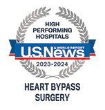 US News & World Report High Performing Hospitals 2023-2024 for Heart Bypass Surgery