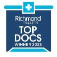 A badge noting 2025 Richmond Mag Top Docs winner status