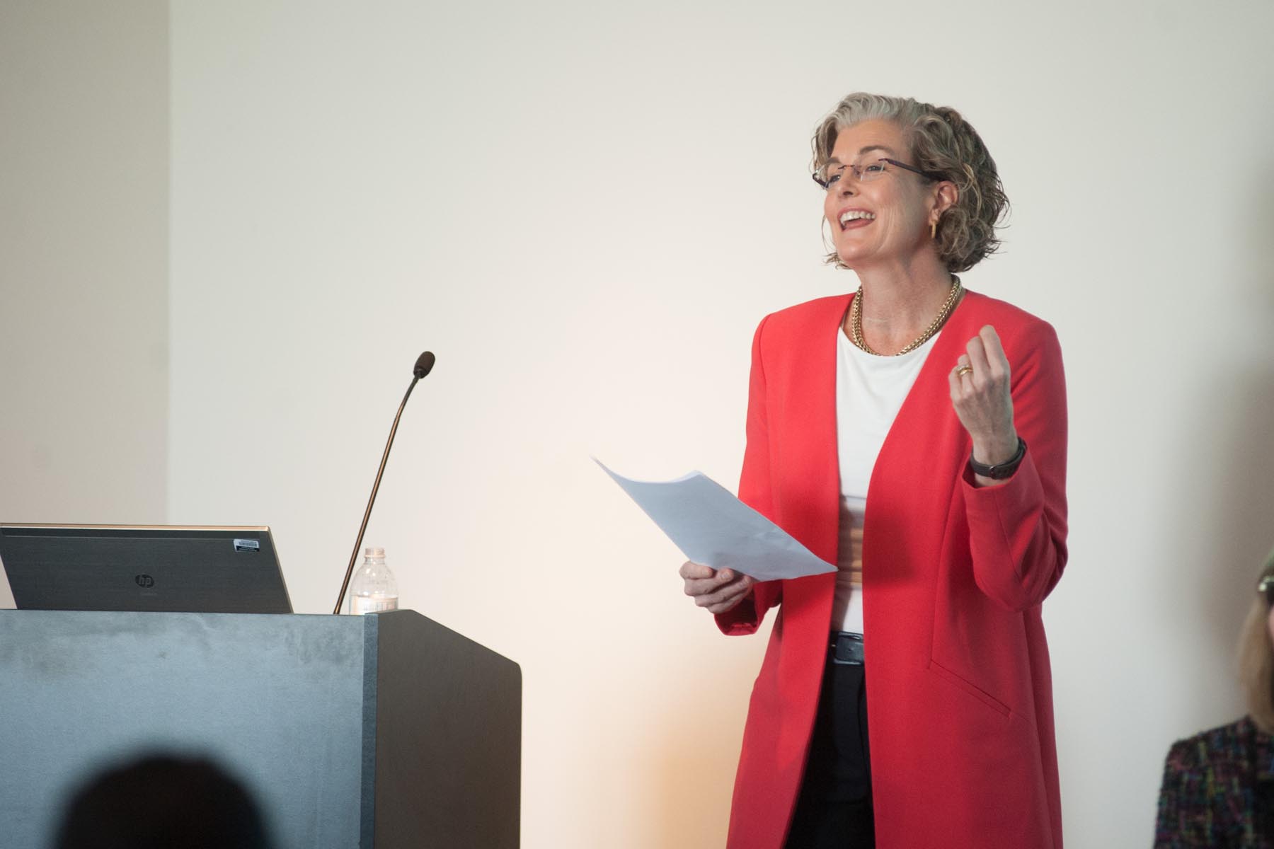 Dr. Phoebe Ashley giving a speech