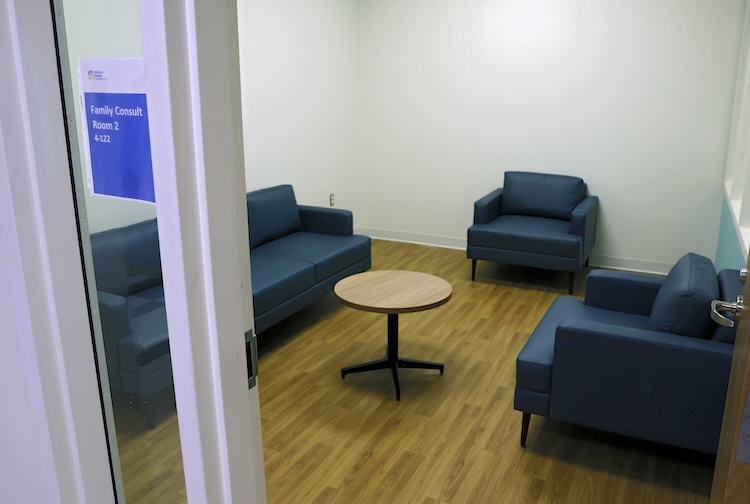 Private room with several big comfy chairs.