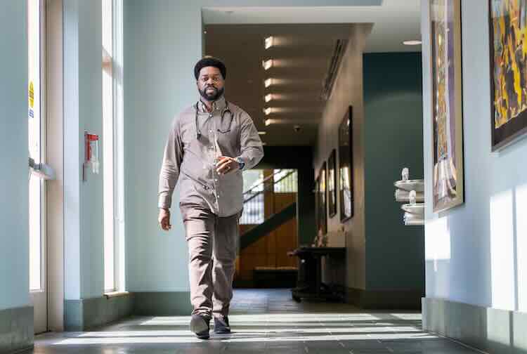 Devon Jones walking through a hallway