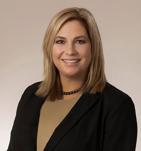 Woman in a black suit