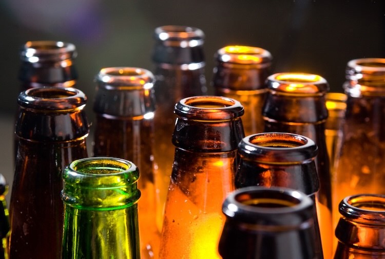 Beer bottles in multiple colors