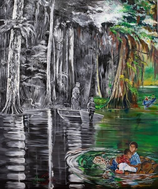 Josh’s painting, called “Sons of Tomorrow,”