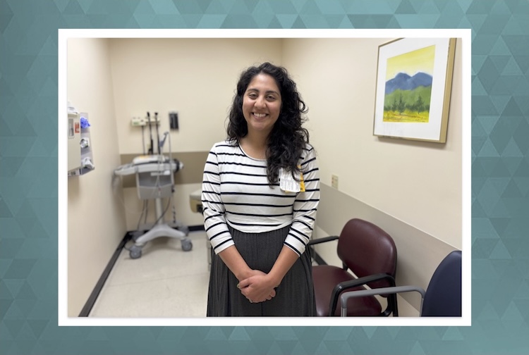 Doctor standing in a patient room