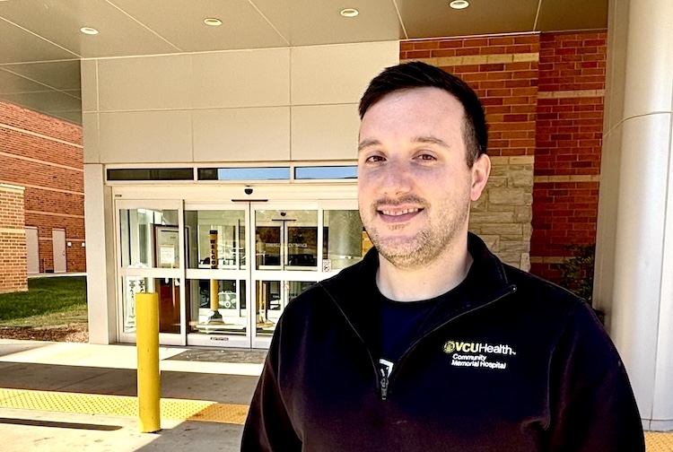 Evan outside of VCU Health Community Memorial Hospital