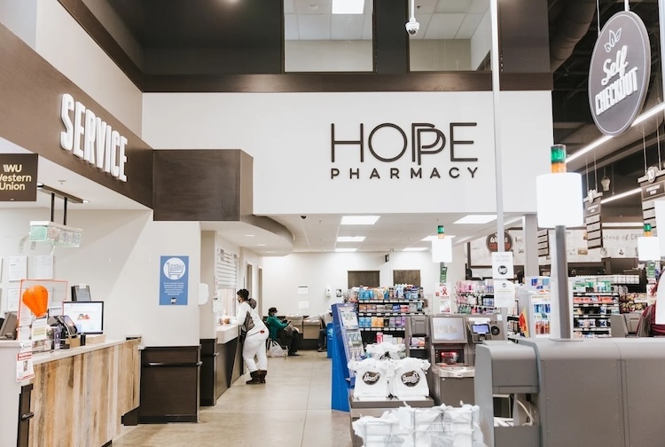 Pharmacy located within a grocery store