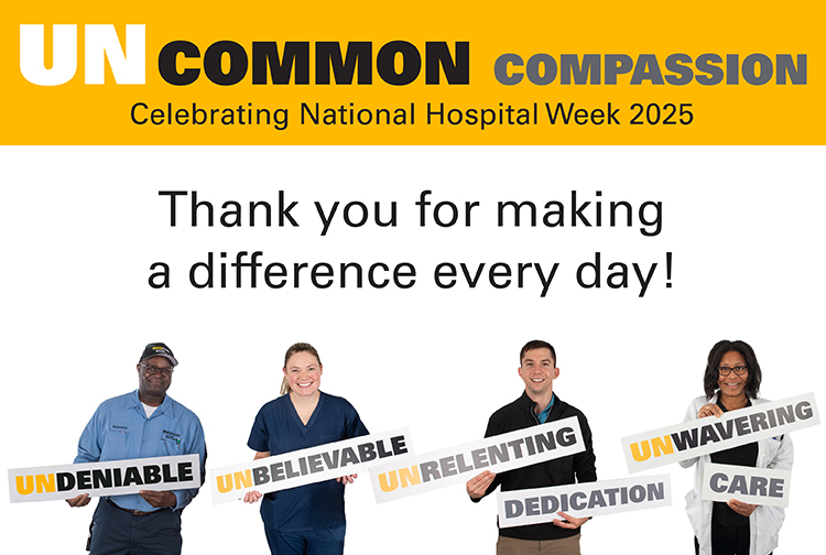People holding signs and the words Thank you for making a difference every day