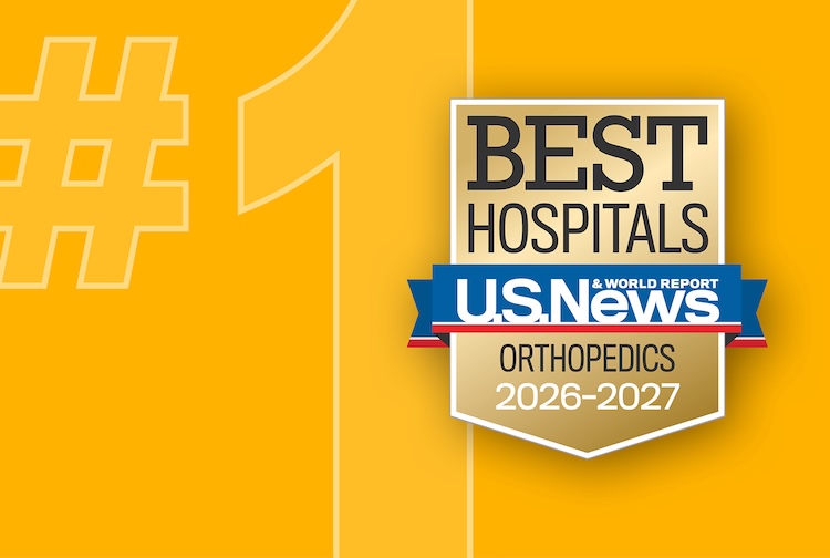 No. 1 with a golden badge for orthopaedics from US News