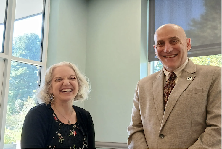 Tracey Gendron, Ph.D., and Jeff Capeci standing next to eachother