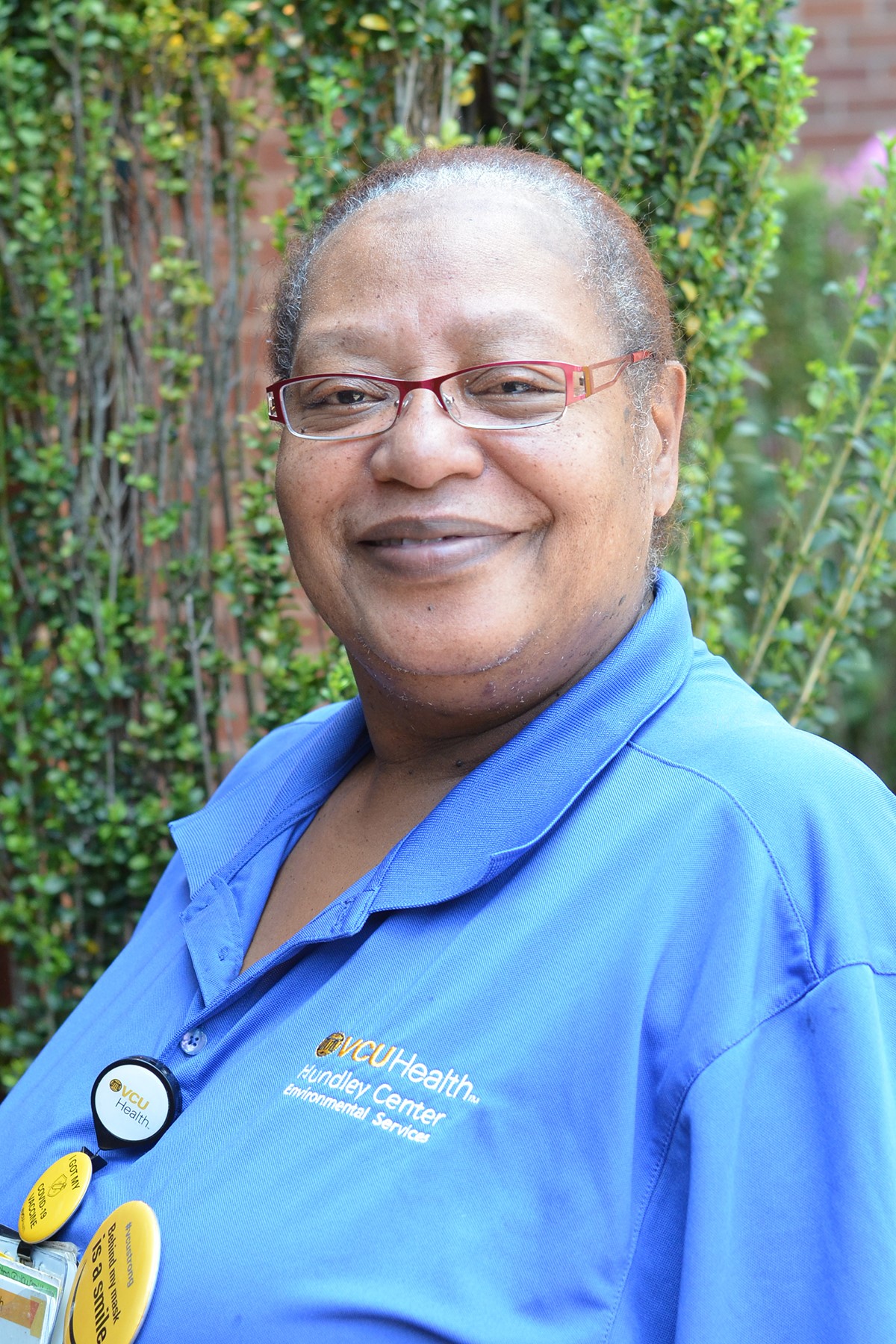 Anna Alston, of South Hill, works in Environmental Services, making sure the residents have clean and comfortable living quarters. 