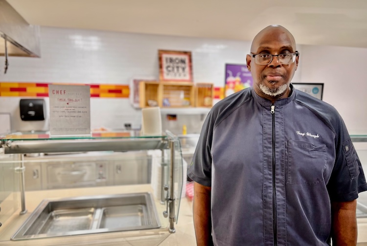 VCU Health Community Memorial Hospital (CMH) Chef Troy Waugh poses in the cafeteria.
