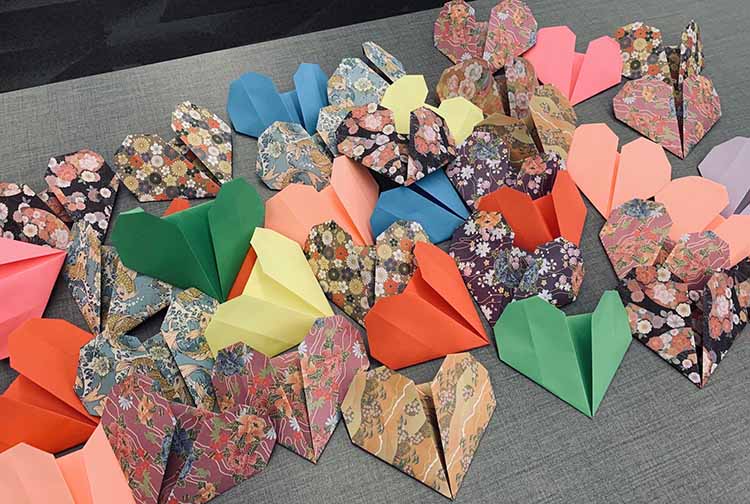 Origami hearts