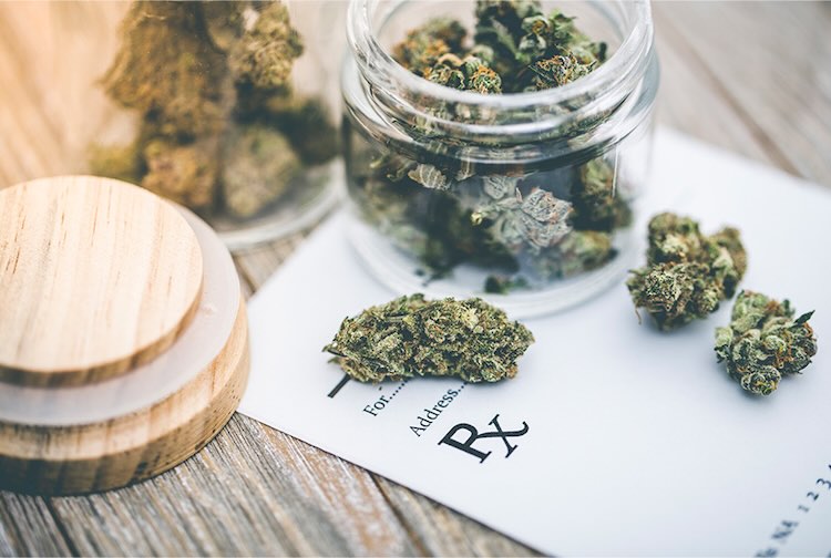 medical cannabis from a jar.