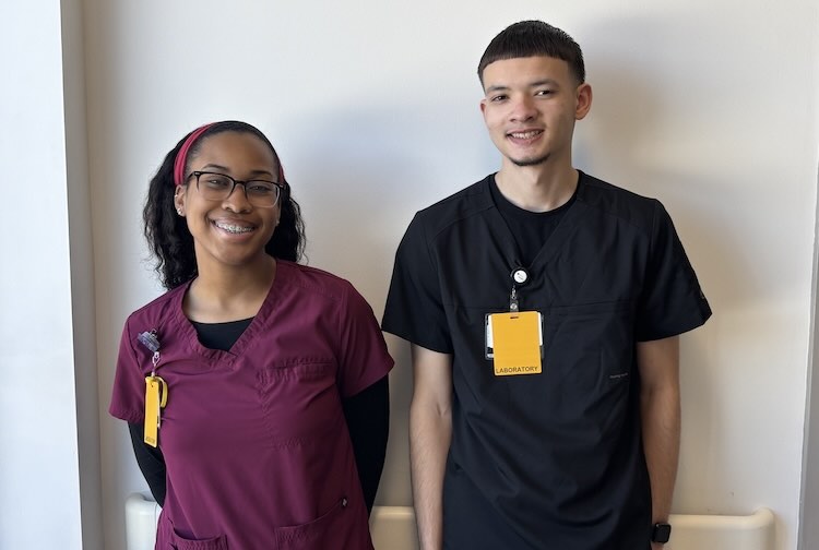 Two recent community college graduates working at VCU Health Community Memorial Hospital