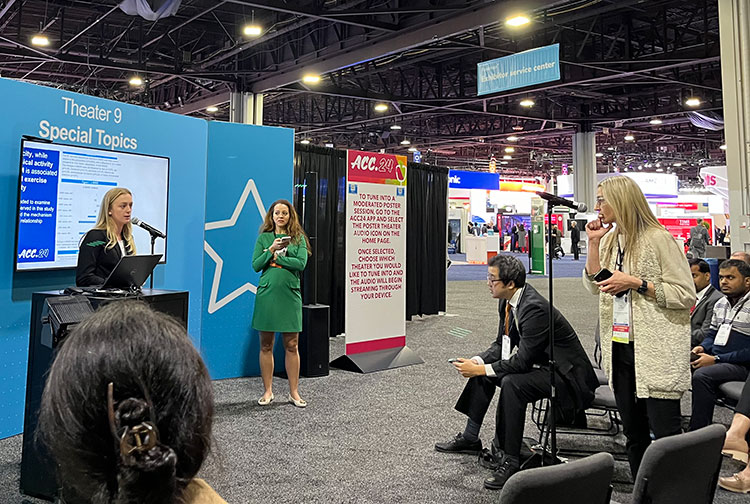 Lauren Daniel presents her research at cardiology conference.