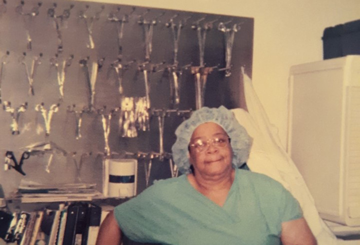 Margaret Perry, one of the first employees at Community Memorial Hospital in 1954, worked in Central Sterile.