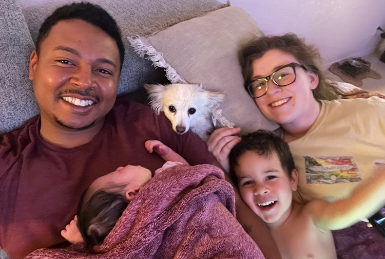 Family poses for a picture