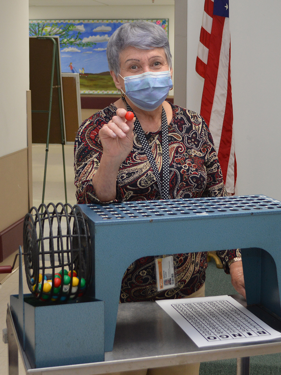 Activities Coordinator Rebecca Yonker, ADCP, has been at The Hundley Center for 21 years and resides in Lawrenceville.
