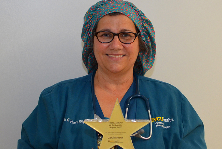 VCU Health CMH Team Member of the Month for August - Sandra Pearce