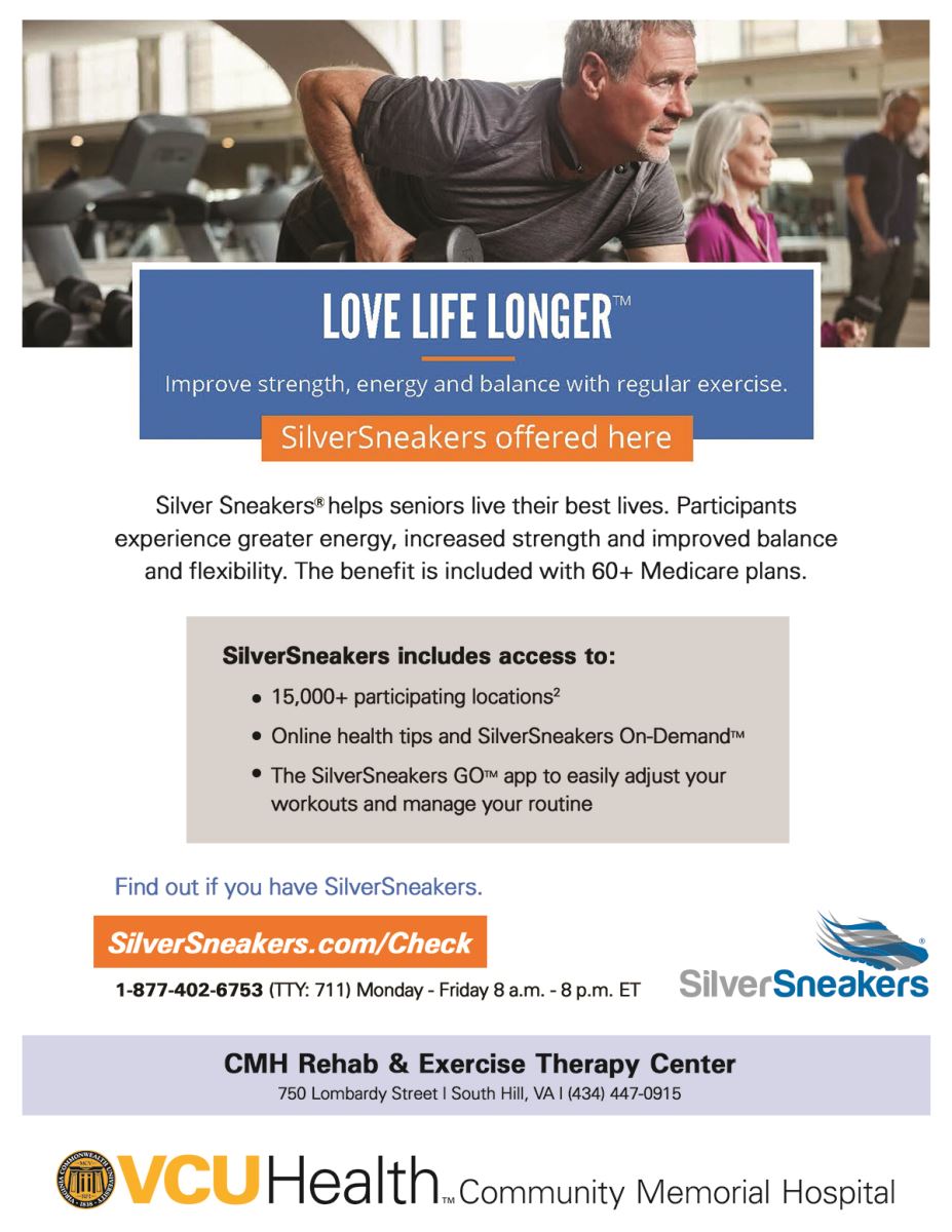 SilverSneakers classes, call 434-447-0915 to learn more