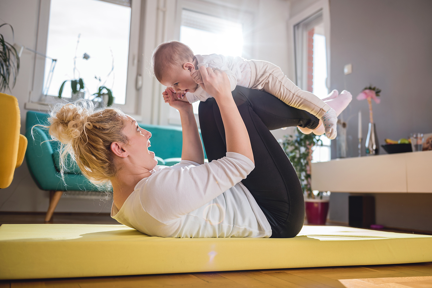 Woman with her baby