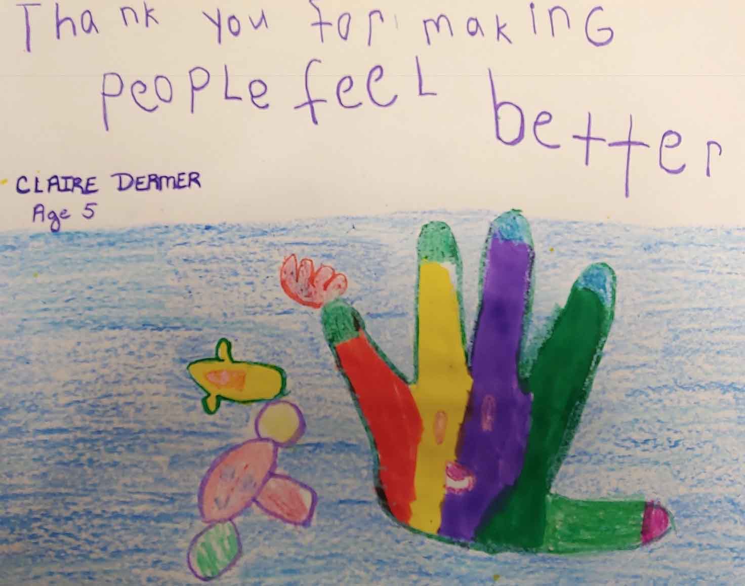 Drawing of a colorful hand