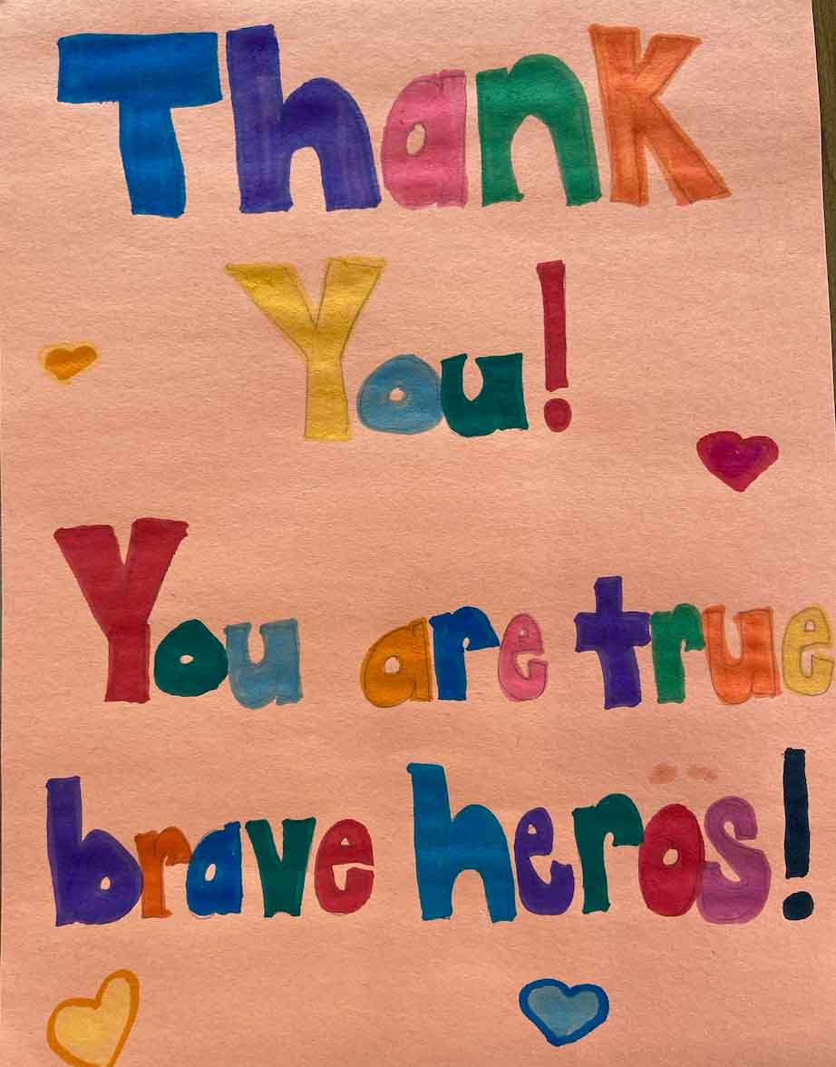 A message with colorful letters