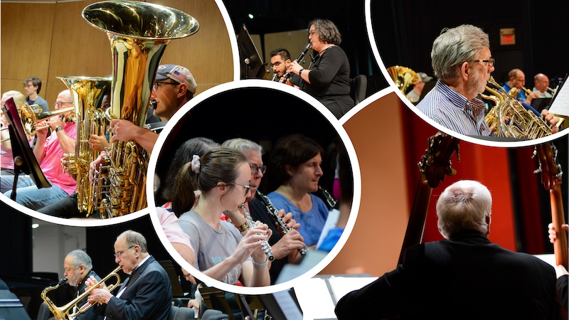 Photo collage of VCU Health Orchestra and Wind Ensemble members