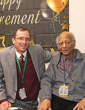 Pauley director Dr. Greg Hundley (left) and Dr. Walter Paulsen