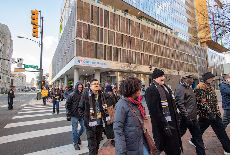 people walking outside of Children’s Hospital of Richmond at VCU